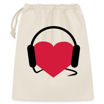 Musiclover | Herz | Heart | Kopfhörer | Musik | - Sac cadeau 40 x 50 cm - nature - Devant