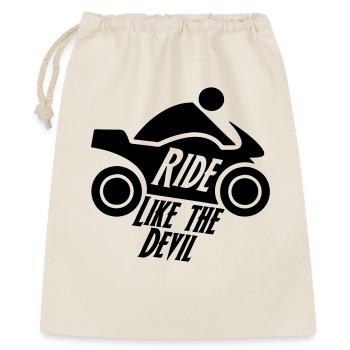 Biker Motorrad Motorradfahrer Bike Geschenk - Geschenkbeutel aus Baumwolle (40 x 50 cm) - Natur - Vorne