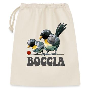 Bocciaspieler Vogel mit Boccia Kugeln Boccia - Geschenkbeutel aus Baumwolle (40 x 50 cm) - Natur - Vorne