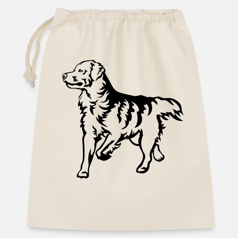 Golden retriever - Gavepose 40 x 50 cm - natur