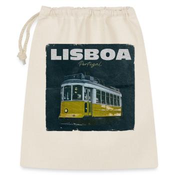 Lissabon Gelbe Straßenbahn Retro - Geschenkbeutel aus Baumwolle (40 x 50 cm) - Natur - Vorne