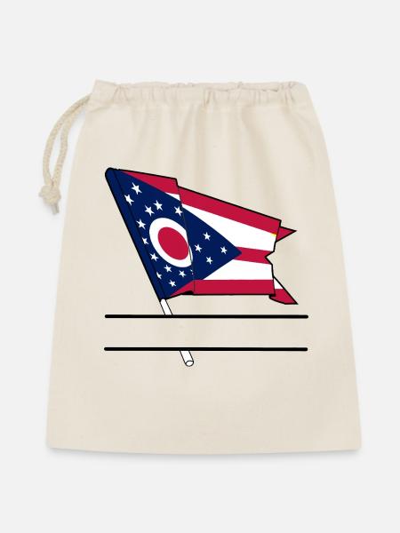 Flagge Ohio Textbanner - Geschenkbeutel aus Baumwolle (40 x 50 cm) - Natur