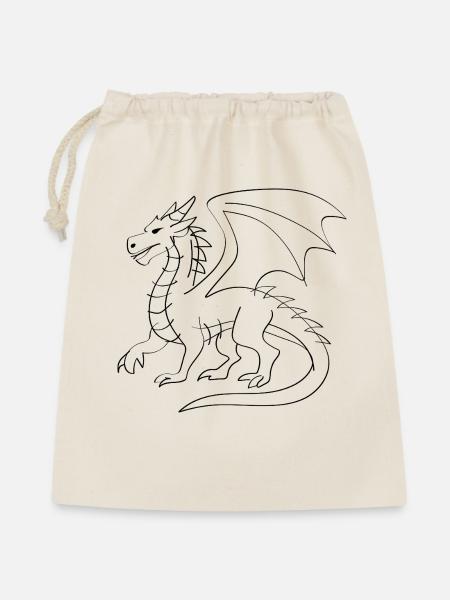 Drachen Illustration - Geschenkbeutel aus Baumwolle (40 x 50 cm) - Natur