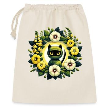Wrapped Cat Floral Halo - Gift Bag 40 x 50 cm - nature - Front