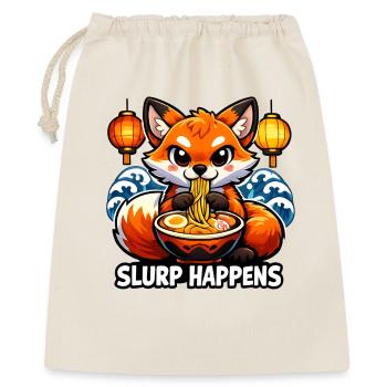 Le slurp de renard de ramen arrive - Sac cadeau 40 x 50 cm - nature - Devant