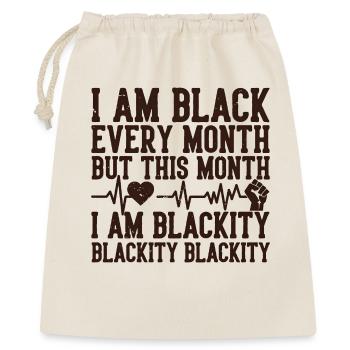 Blackity Black Month Herzschlag-Faust - Geschenkbeutel aus Baumwolle (40 x 50 cm) - Natur - Vorne