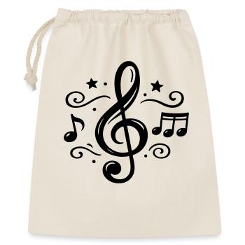 Notenschlüssel Musiknoten - Geschenkbeutel aus Baumwolle (40 x 50 cm) - Natur - Vorne
