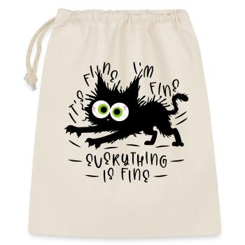It's fine I'm fine Everything is fine - Katze - Geschenkbeutel aus Baumwolle (40 x 50 cm) - Natur - Vorne