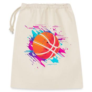Basketball Synthwave - Geschenkbeutel aus Baumwolle (40 x 50 cm) - Natur - Vorne