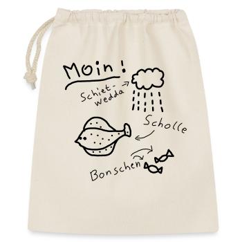 moin norddeutsch typisch plattdeutsch - Geschenkbeutel aus Baumwolle (40 x 50 cm) - Natur - Vorne