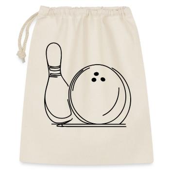 Bowlingkugel und Pin - Geschenkbeutel aus Baumwolle (40 x 50 cm) - Natur - Vorne