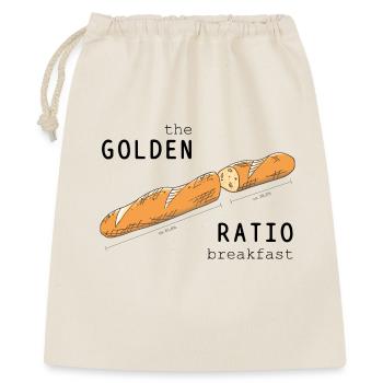 Baguette Goldener Schnitt Frühstück cooler Spruch - Geschenkbeutel aus Baumwolle (40 x 50 cm) - Natur - Vorne