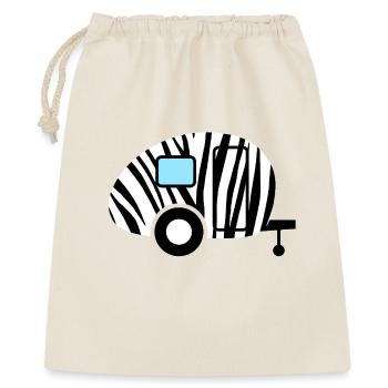 Caravan Wohnwagen Zebra Muster Urlaub Camping - Geschenkbeutel aus Baumwolle (40 x 50 cm) - Natur - Vorne
