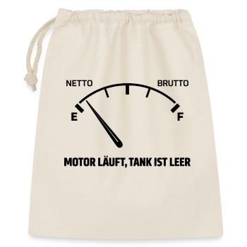 Motor Läuft Tank Leer - Geschenkbeutel aus Baumwolle (40 x 50 cm) - Natur - Vorne