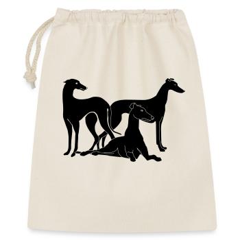 Gruppe Galgos / Greyhounds - Geschenkbeutel aus Baumwolle (40 x 50 cm) - Natur - Vorne