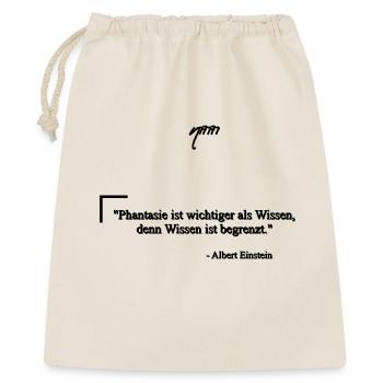 Zitat von Albert E. - Phantasie & Wissen - Geschenkbeutel aus Baumwolle (40 x 50 cm) - Natur - Vorne