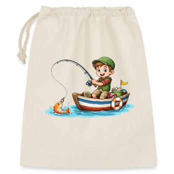 Pêcheur des enfants Chemise Garçon Pêche Bateau Poisson - Sac cadeau 40 x 50 cm - nature - Devant