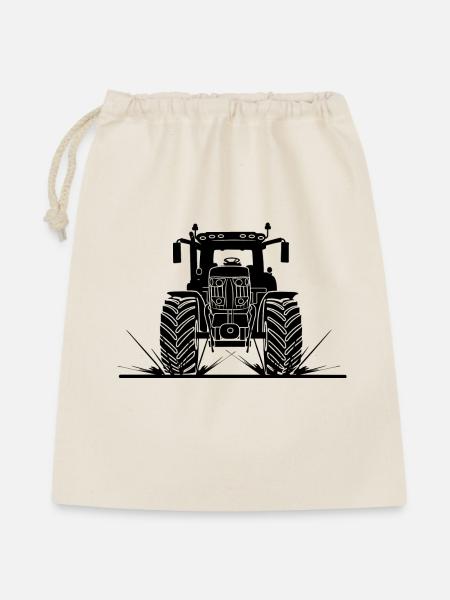 Traktor durch Schlamm - Geschenkbeutel aus Baumwolle (40 x 50 cm) - Natur