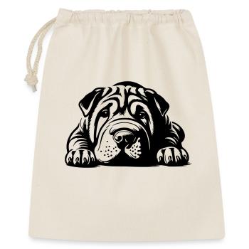 Shar Pei Head with Paws - Gift Bag 40 x 50 cm - nature - Front