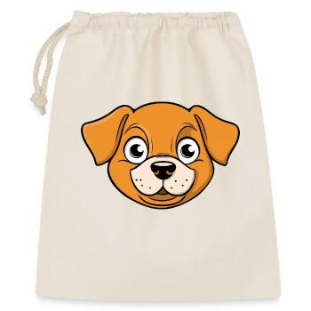 Image joyeuse de la tête d’un chien - Sac cadeau 40 x 50 cm - nature - Devant