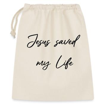 Jésus m’a sauvé la vie - Sauvé par la grâce - Sac cadeau 40 x 50 cm - nature - Devant