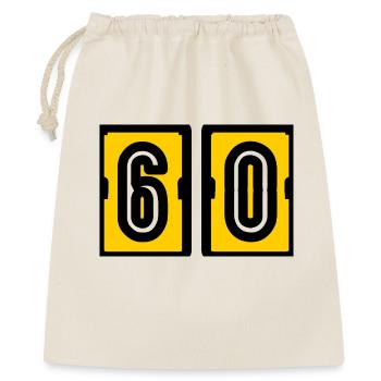 60. 60 ANS. 60e ANNIVERSAIRE. ANNIVERSAIRE 60 ANS. - Sac cadeau 40 x 50 cm - nature - Devant