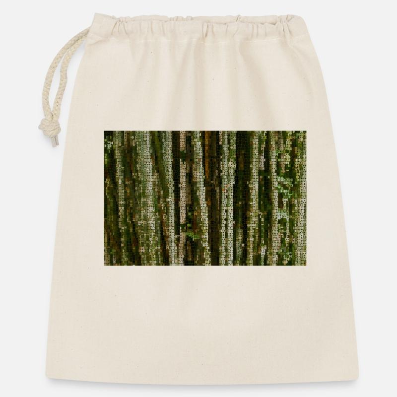 Waldlinien Tarnmuster - Geschenkbeutel aus Baumwolle (40 x 50 cm) - Natur