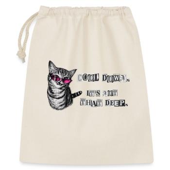 Cool Down – It’s Not That Deep Katzen Meme - Geschenkbeutel aus Baumwolle (40 x 50 cm) - Natur - Vorne
