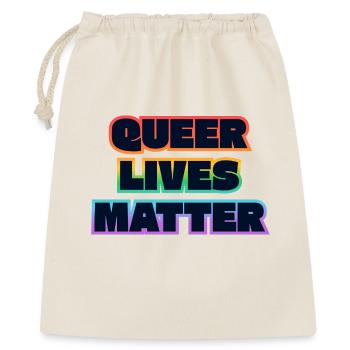 Texte Sombre Arc-en-ciel Queer Lives Matter - Sac cadeau 40 x 50 cm - nature - Devant