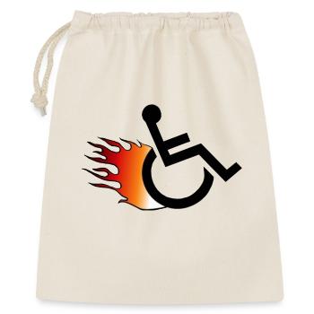 Fauteuil roulant enflammé. Fauteuil roulant avec flammes # - Sac cadeau 40 x 50 cm - nature - Devant