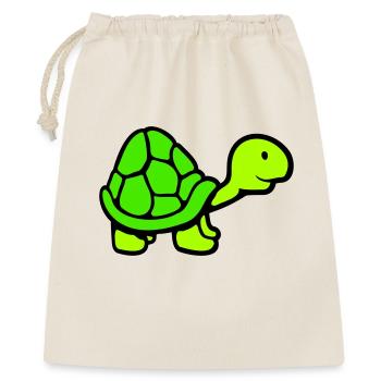 Schildkröte langer Hals lächelt glücklich lustig - Geschenkbeutel aus Baumwolle (40 x 50 cm) - Natur - Vorne