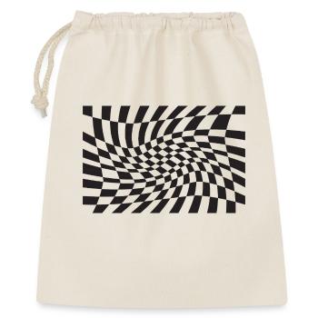 Warped Checker Optische Spirale - Geschenkbeutel aus Baumwolle (40 x 50 cm) - Natur - Vorne