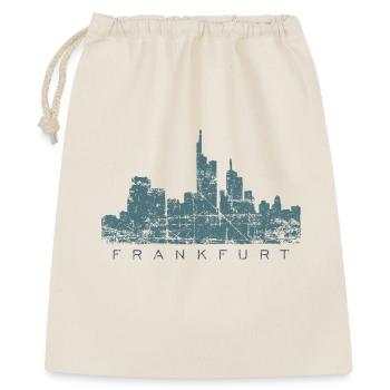 Frankfurter Skyline (Vintage/Blau) Frankfurt - Geschenkbeutel aus Baumwolle (40 x 50 cm) - Natur - Vorne