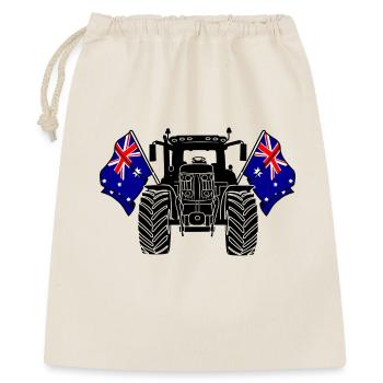 Tracteur deux drapeaux Australie - Sac cadeau 40 x 50 cm - nature - Devant