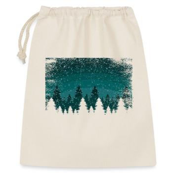 Schneefall Tannen | snowland with transparent area - Geschenkbeutel aus Baumwolle (40 x 50 cm) - Natur - Vorne