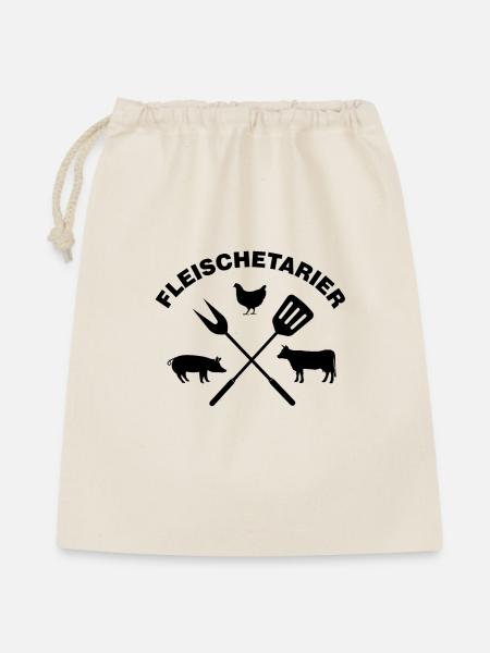 Fleischetarier Fleischliebhaber Shirt - Geschenkbeutel aus Baumwolle (40 x 50 cm) - Natur