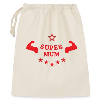 Super-Mama - Geschenkbeutel aus Baumwolle (40 x 50 cm) - Natur - Vorne