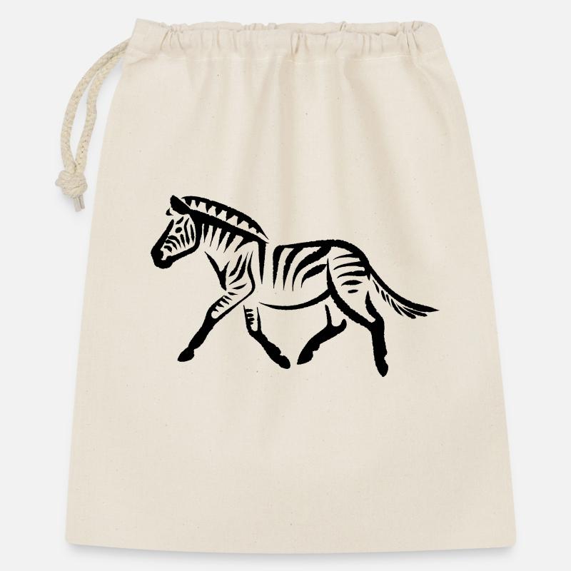 Zebra - Geschenkbeutel aus Baumwolle (40 x 50 cm) - Natur
