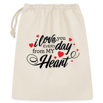 Je T'aime Chaque Jour Mon Cœur Amour Éternel - Sac cadeau 40 x 50 cm - nature - Devant