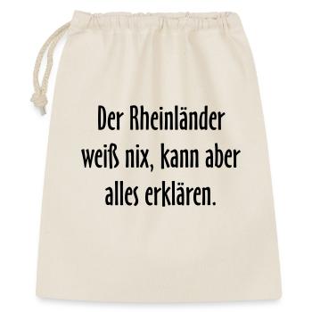 Der Rheinländer - Versuch einer Typologie - Geschenkbeutel aus Baumwolle (40 x 50 cm) - Natur - Vorne