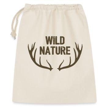 Wilde Natur & Hirschgeweihe - Geschenkbeutel aus Baumwolle (40 x 50 cm) - Natur - Vorne