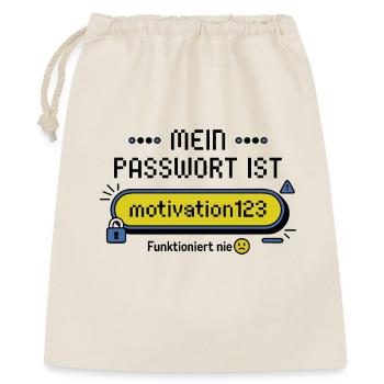 Mein Passwort ist motivation123 – funktioniert nie - Geschenkbeutel aus Baumwolle (40 x 50 cm) - Natur - Vorne