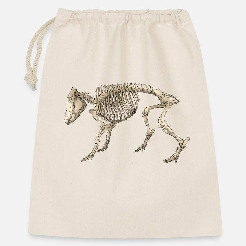 Illustration Boar Skeleton - Geschenkbeutel aus Baumwolle (40 x 50 cm) - Natur