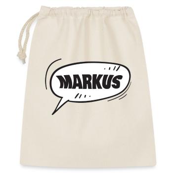 Markus Sprechblase Cartoonname - Geschenkbeutel aus Baumwolle (40 x 50 cm) - Natur - Vorne