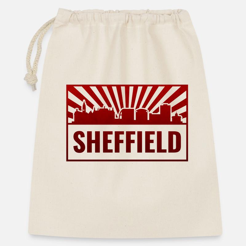 Sheffield Skyline Red Neon - Sac cadeau 40 x 50 cm - nature