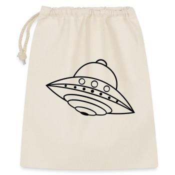 UFO Außerirdisches Schiff Weltraum-Gekritzel - Geschenkbeutel aus Baumwolle (40 x 50 cm) - Natur - Vorne