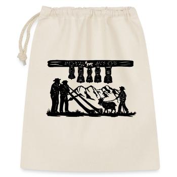 Glockenklang_black - Geschenkbeutel aus Baumwolle (40 x 50 cm) - Natur - Vorne