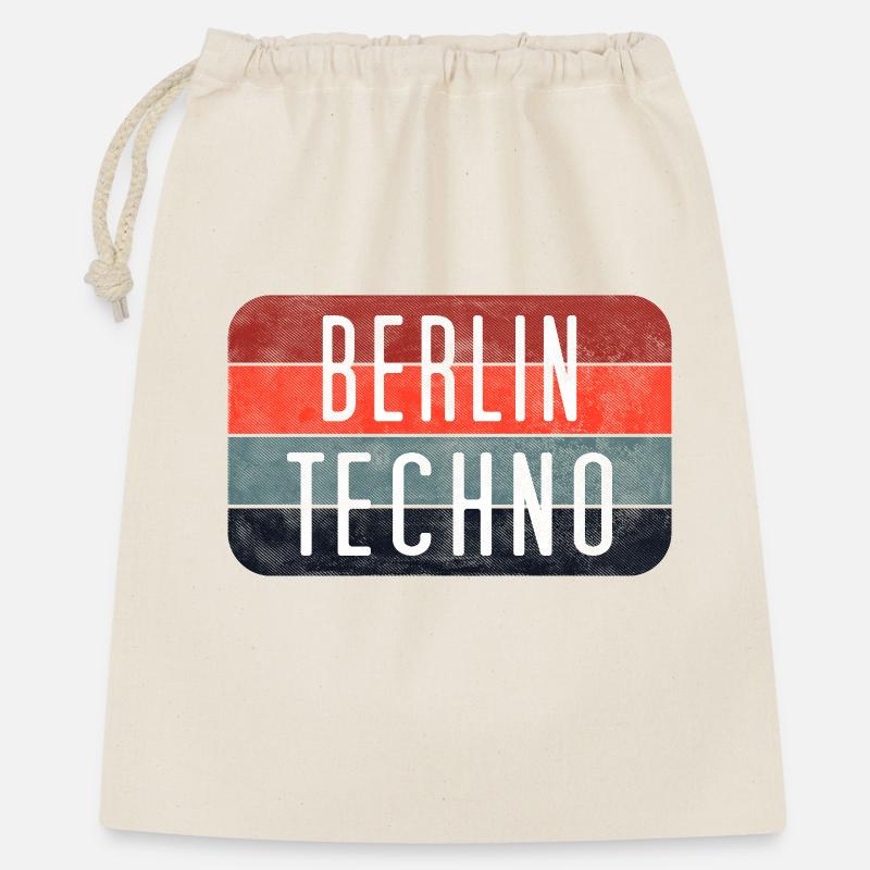 Berlin Techno Text - Geschenkbeutel aus Baumwolle (40 x 50 cm) - Natur