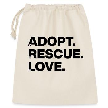 ADOPTIEREN RETTEN LIEBEN TIERLIEBE TIERADOPTION - Geschenkbeutel aus Baumwolle (40 x 50 cm) - Natur - Vorne