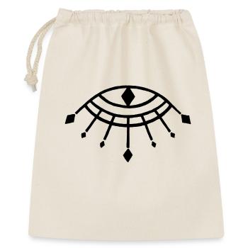 Schwarzes Symbol des Gottes Horus - Geschenkbeutel aus Baumwolle (40 x 50 cm) - Natur - Vorne
